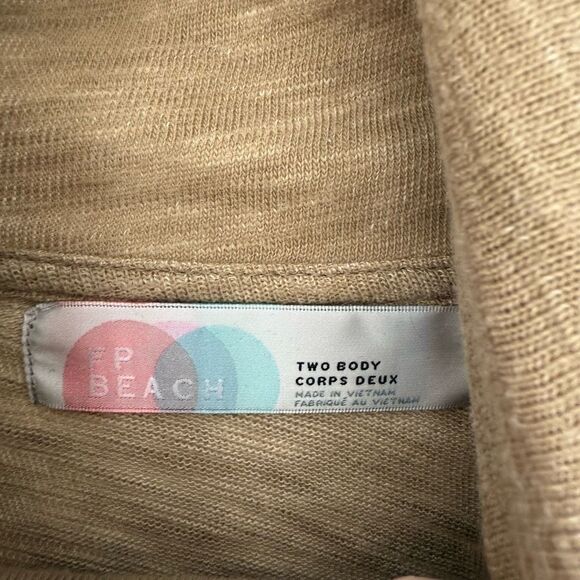 Free People Beach One Size Tan Sweatshirt Pullover - Picture 2 of 5